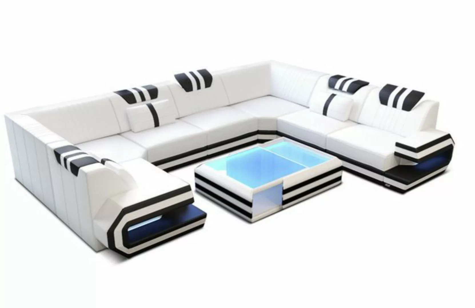 Sofa Dreams Wohnlandschaft Sofa Ledercouch Leder Ragusa U Form Ledersofa, C günstig online kaufen