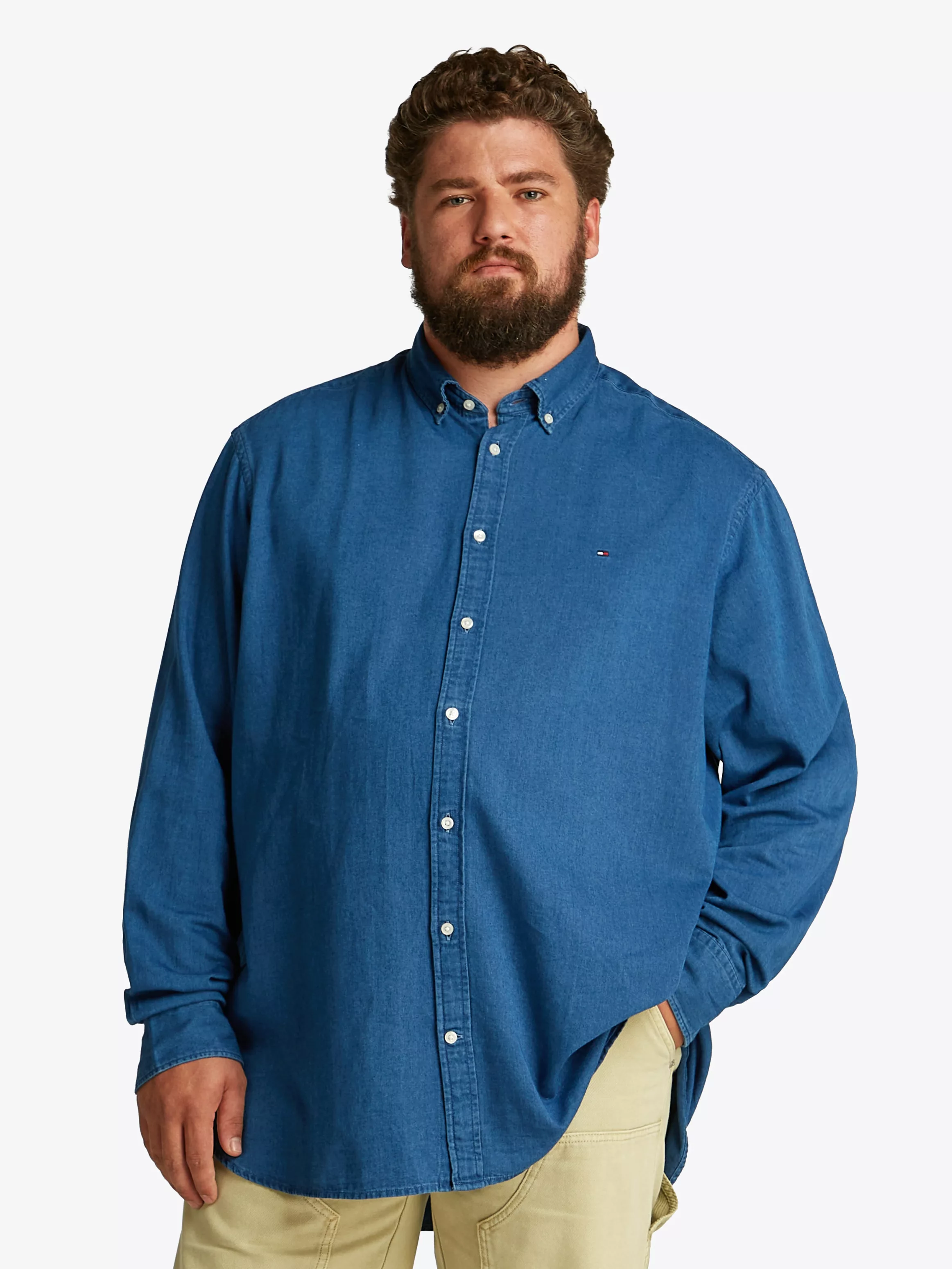 Tommy Hilfiger Big & Tall Jeanshemd "BT-CHAMBRAY SHIRT-B", in Großen Größen günstig online kaufen