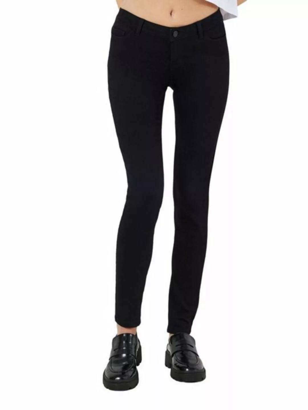 Noisy May Damen Jeans NMALLIE Skinny Fit Schwarz - Black günstig online kaufen