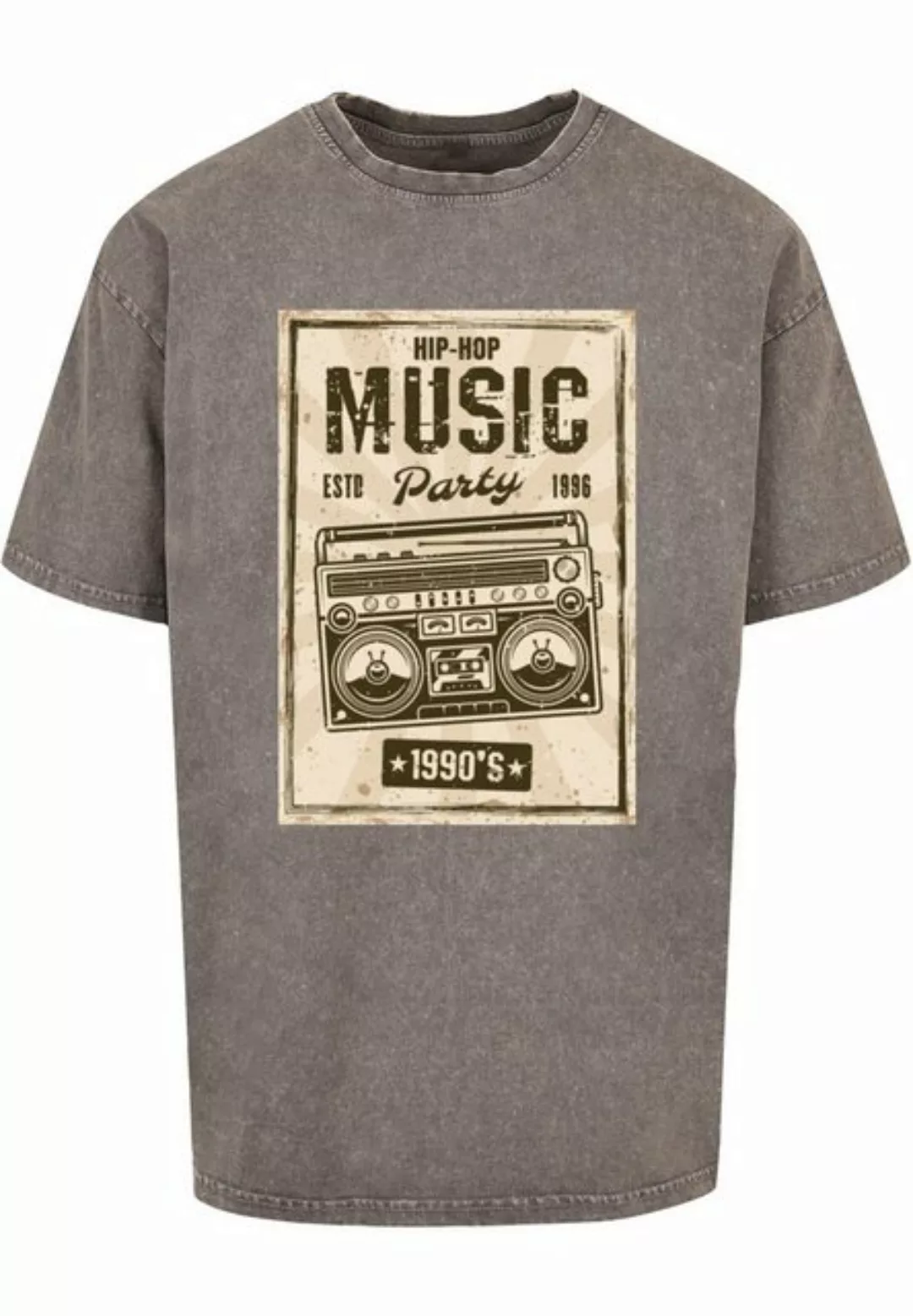 MisterTee T-Shirt MisterTee Herren Retro Boom Acid Washed Heavy Oversize Te günstig online kaufen