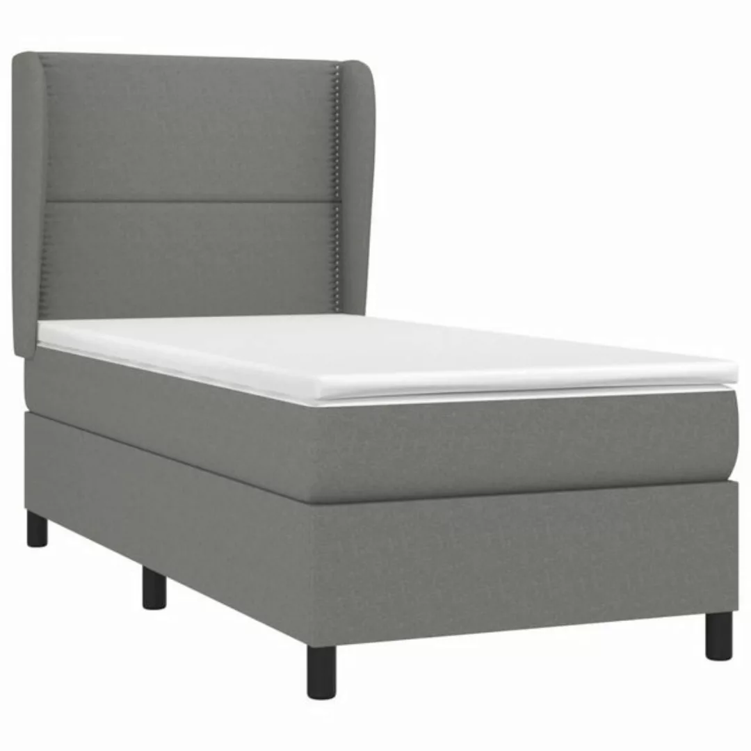 vidaXL Bettgestell Boxspringbett mit Matratze Schwarz 100x200 cm Stoff Bett günstig online kaufen