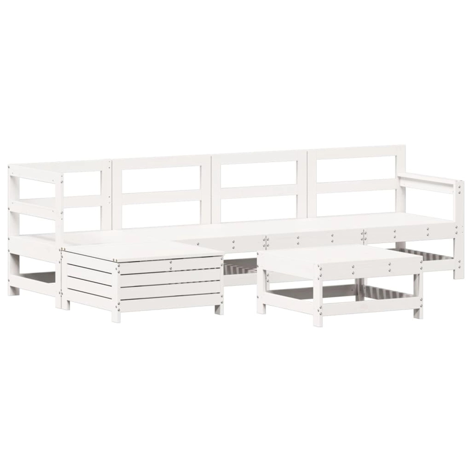 vidaXL 6-Tlg Garten-Sofagarnitur Weiß Massivholz Kiefer 3250925 günstig online kaufen
