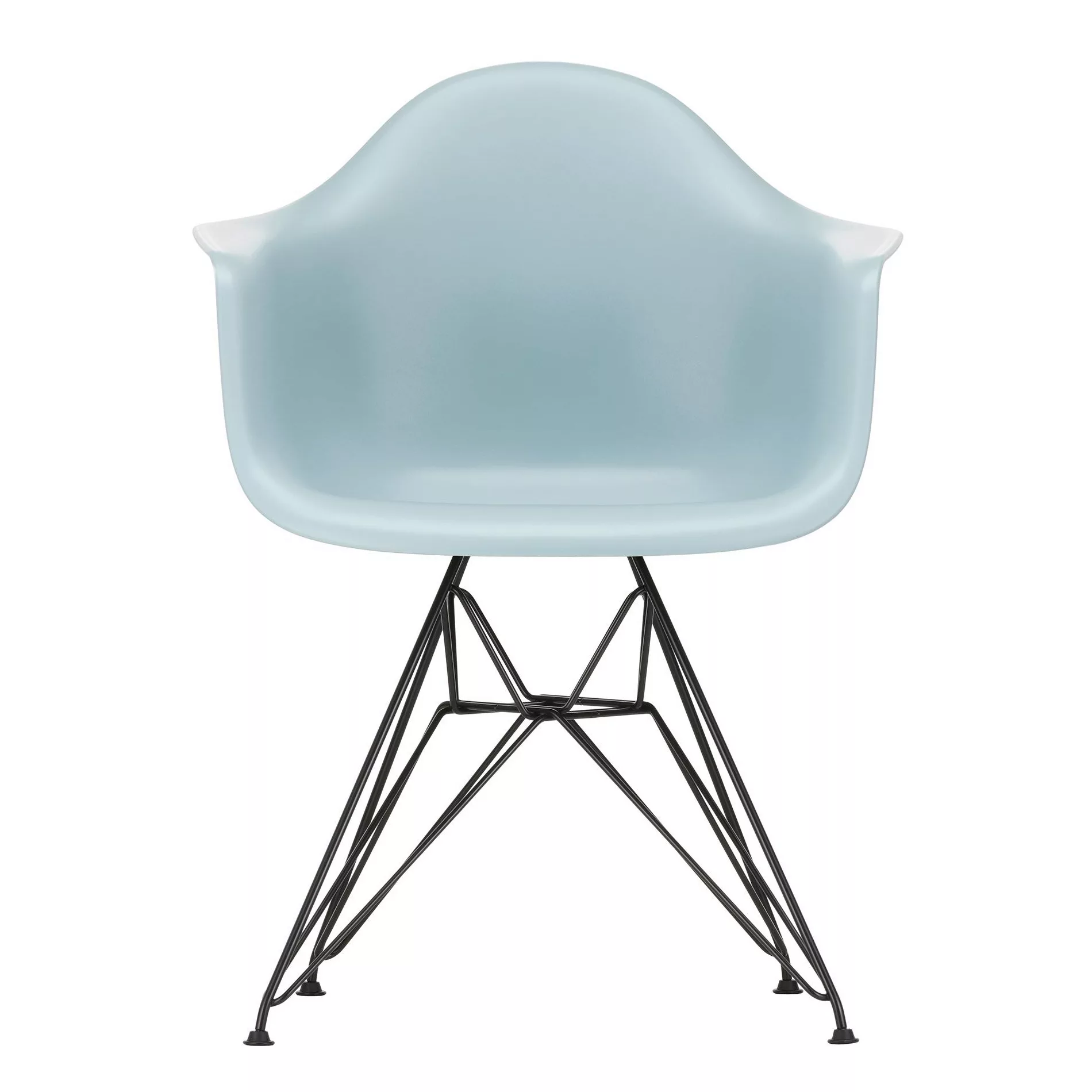 Vitra - Eames Plastic Armchair DAR Gestell schwarz - eisgrau/Sitzfläche Pol günstig online kaufen
