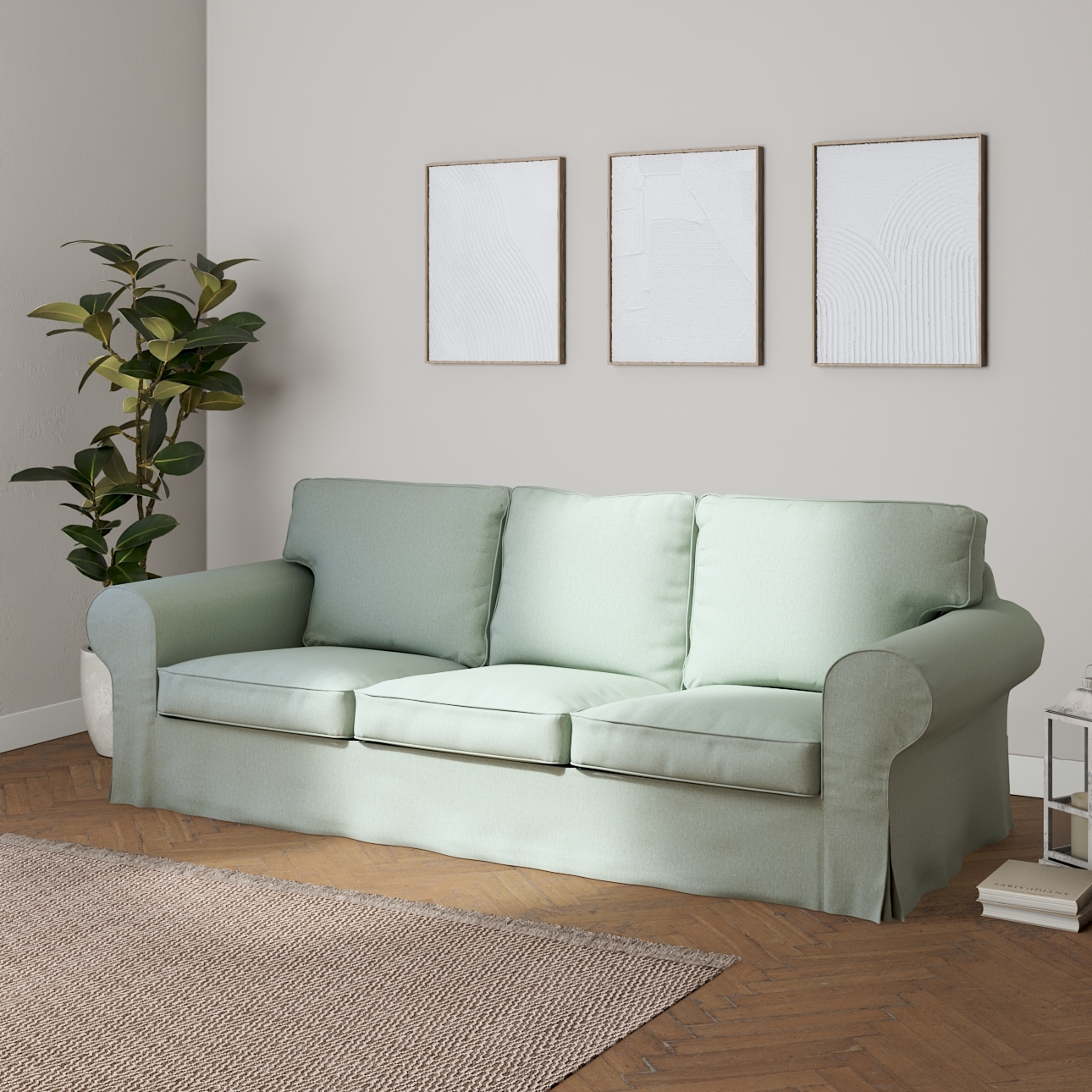 Bezug für Ektorp 3-Sitzer Sofa nicht ausklappbar, pastellblau, Sofabezug fü günstig online kaufen
