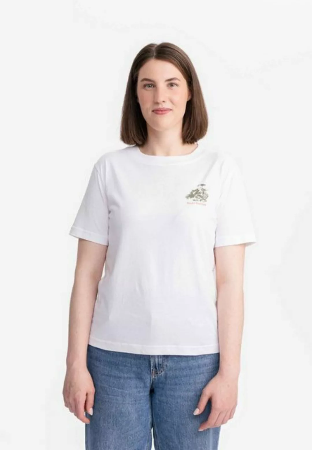 MELA Kurzarmshirt Damen T-Shirt Artist Edition Kruttika Fein gerippter Krag günstig online kaufen