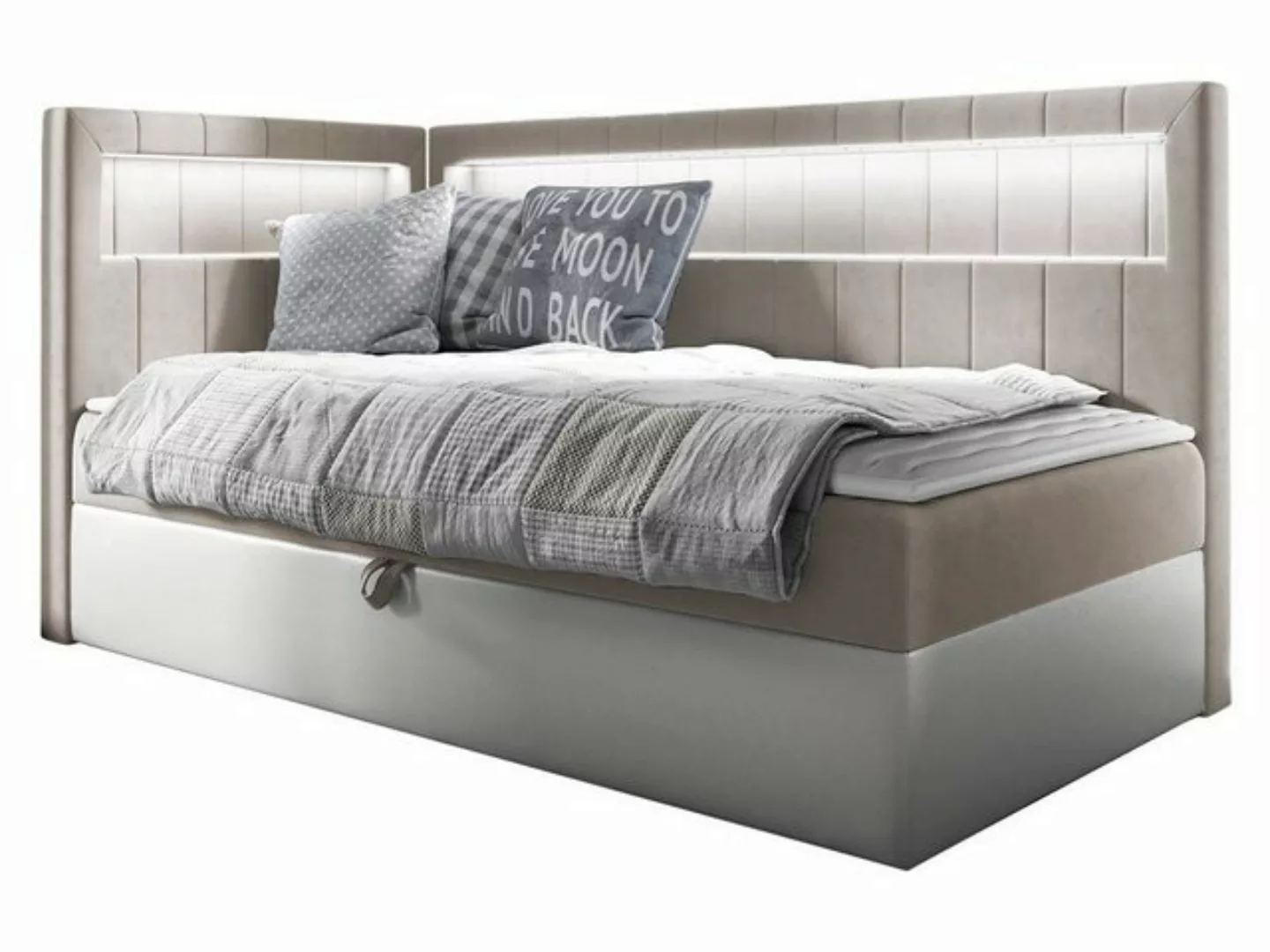 MIRJAN24 Boxspringbett Gold Junior 3 (mit Bettkasten, Polsterkopfteil und B günstig online kaufen