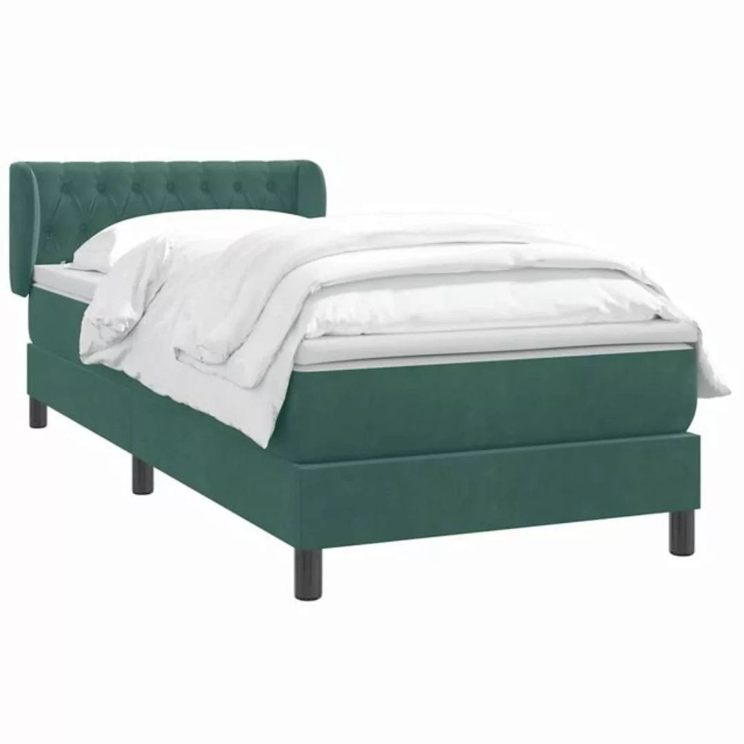 vidaXL Bett Boxspringbett mit Matratze Dunkelgrün 90x220 cm Samt günstig online kaufen