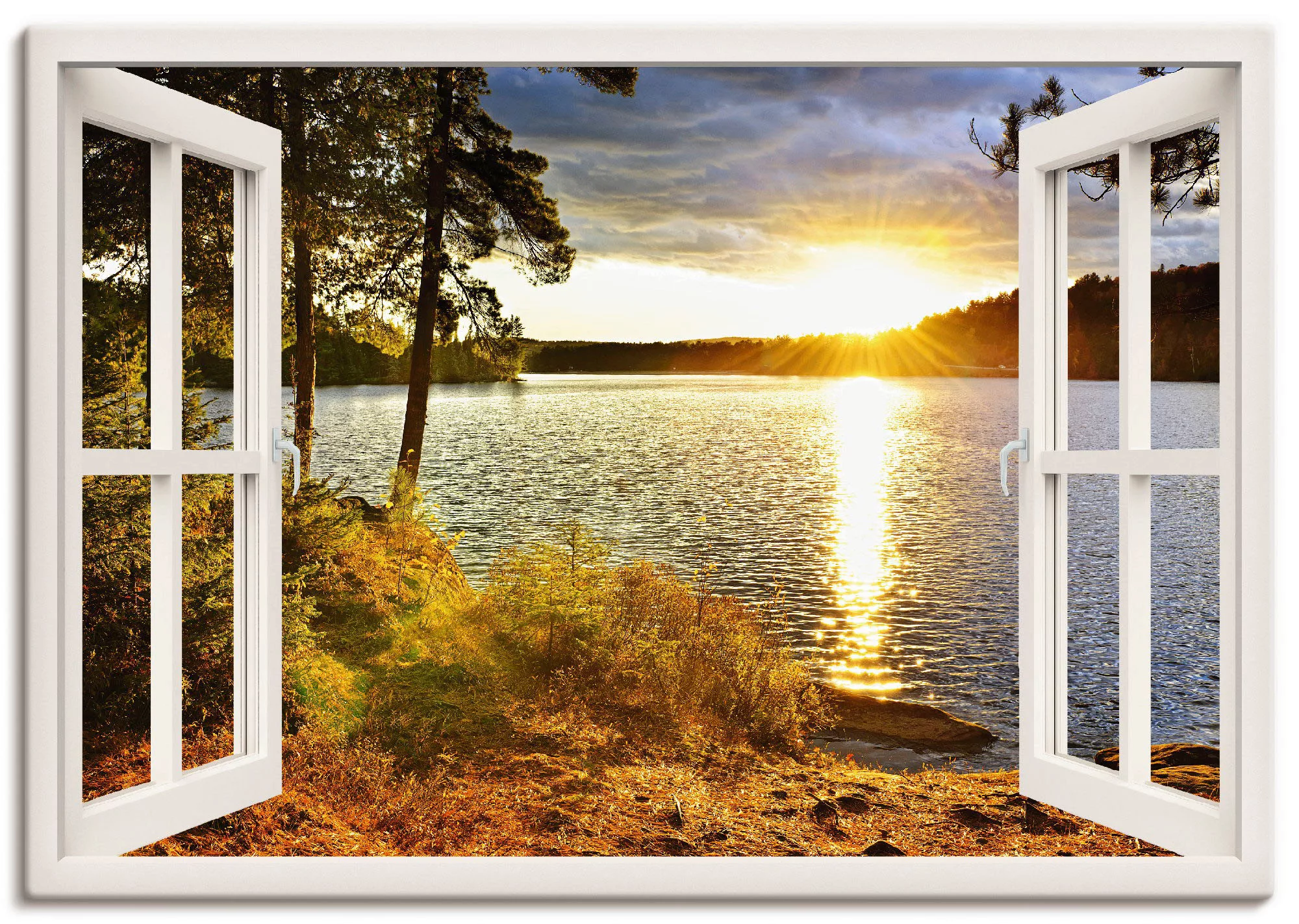 Artland Wandbild "Sonnenuntergang im Algonquin Park", Fensterblick, (1 St.) günstig online kaufen