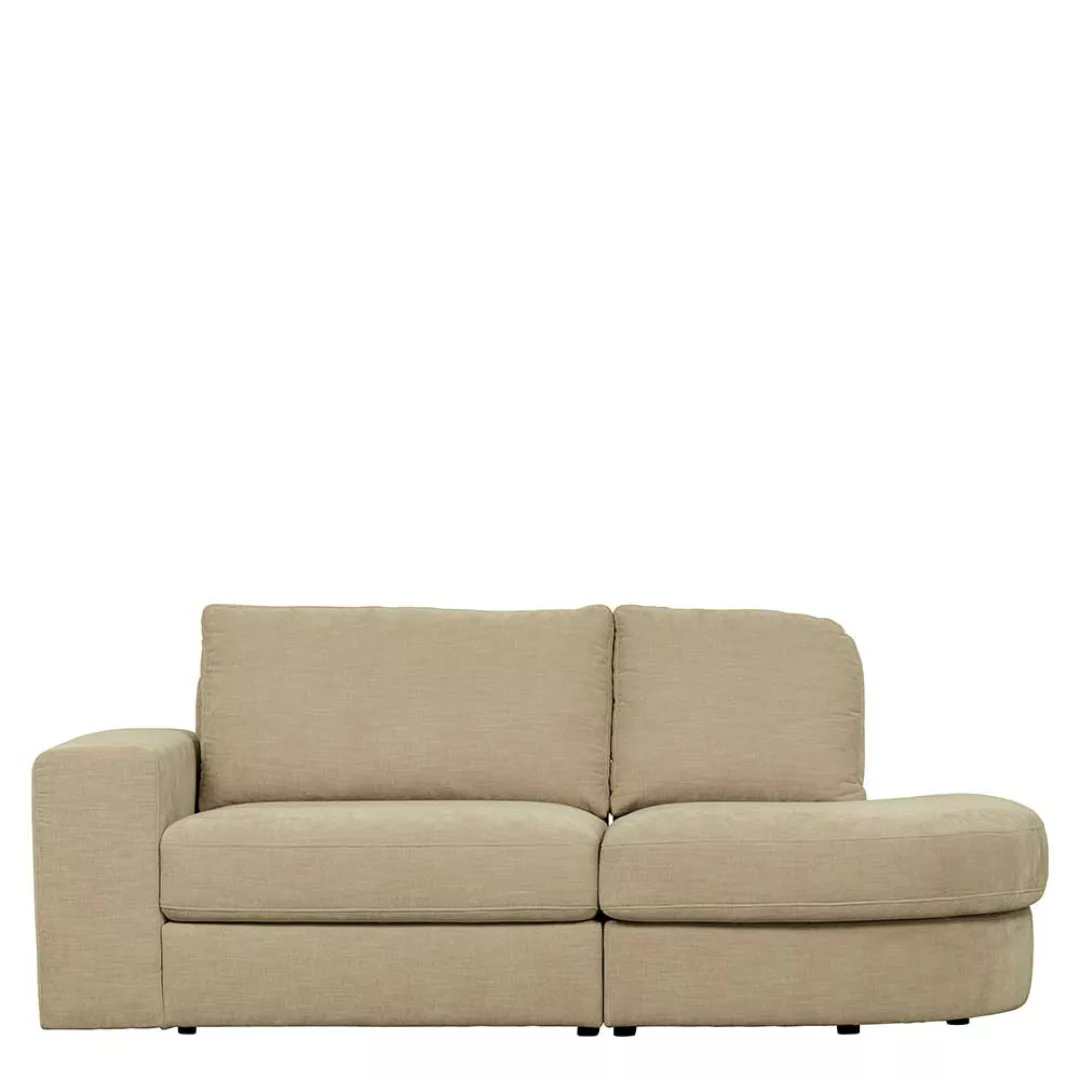 Zweisitzer Modulcouch Beige 208 cm breit Rücken echt bezogen günstig online kaufen