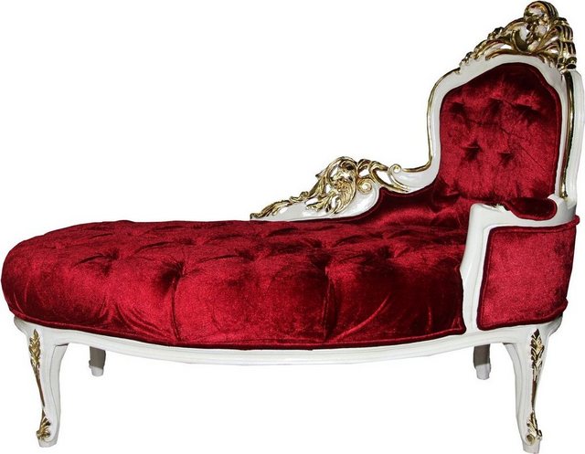 Casa Padrino Chaiselongue Barock Damen Chaiselongue Bordeaux/Creme/Gold B 1 günstig online kaufen