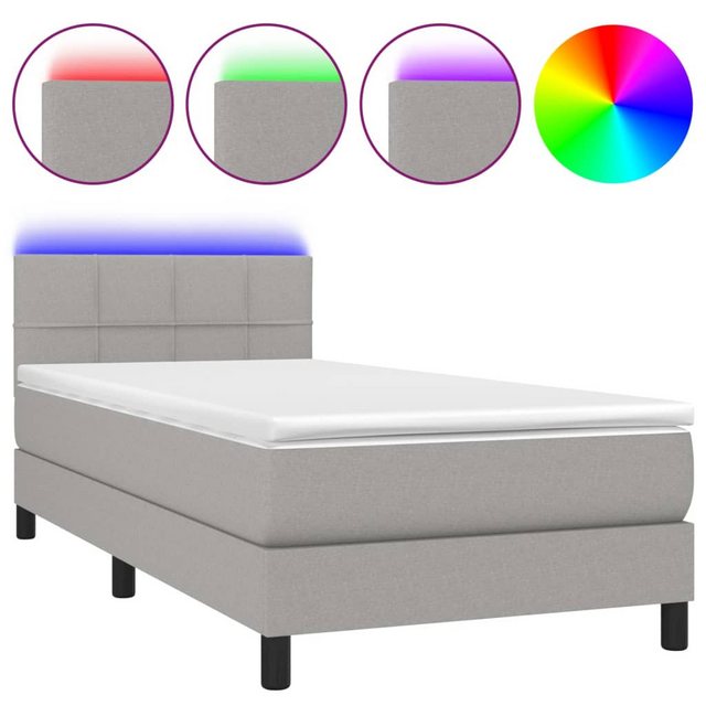 vidaXL Boxspringbett Bett Boxspringbett komplett mit Matratze & LED Stoff ( günstig online kaufen