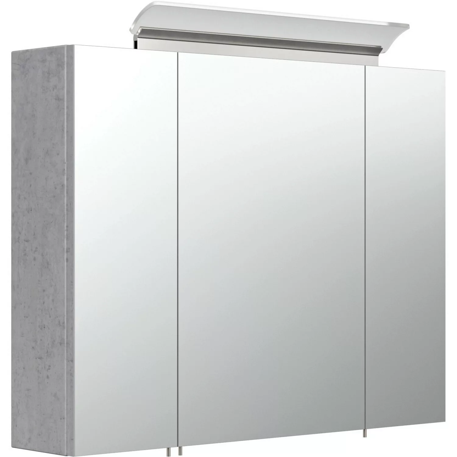 Posseik Spiegelschrank Beton-Optik 80 cm mit Softclose Türen günstig online kaufen