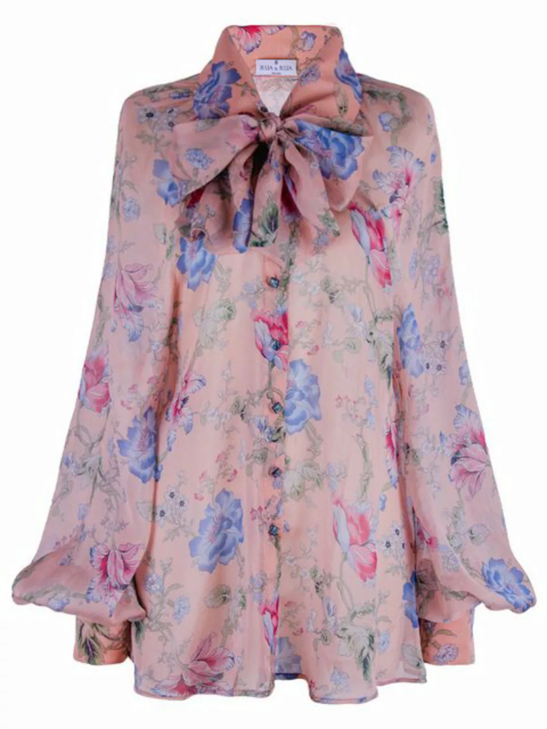 RUA & RUA Chiffonbluse Floral Bluse Hemd aus Seide mit Schleifenkragen Mehr günstig online kaufen