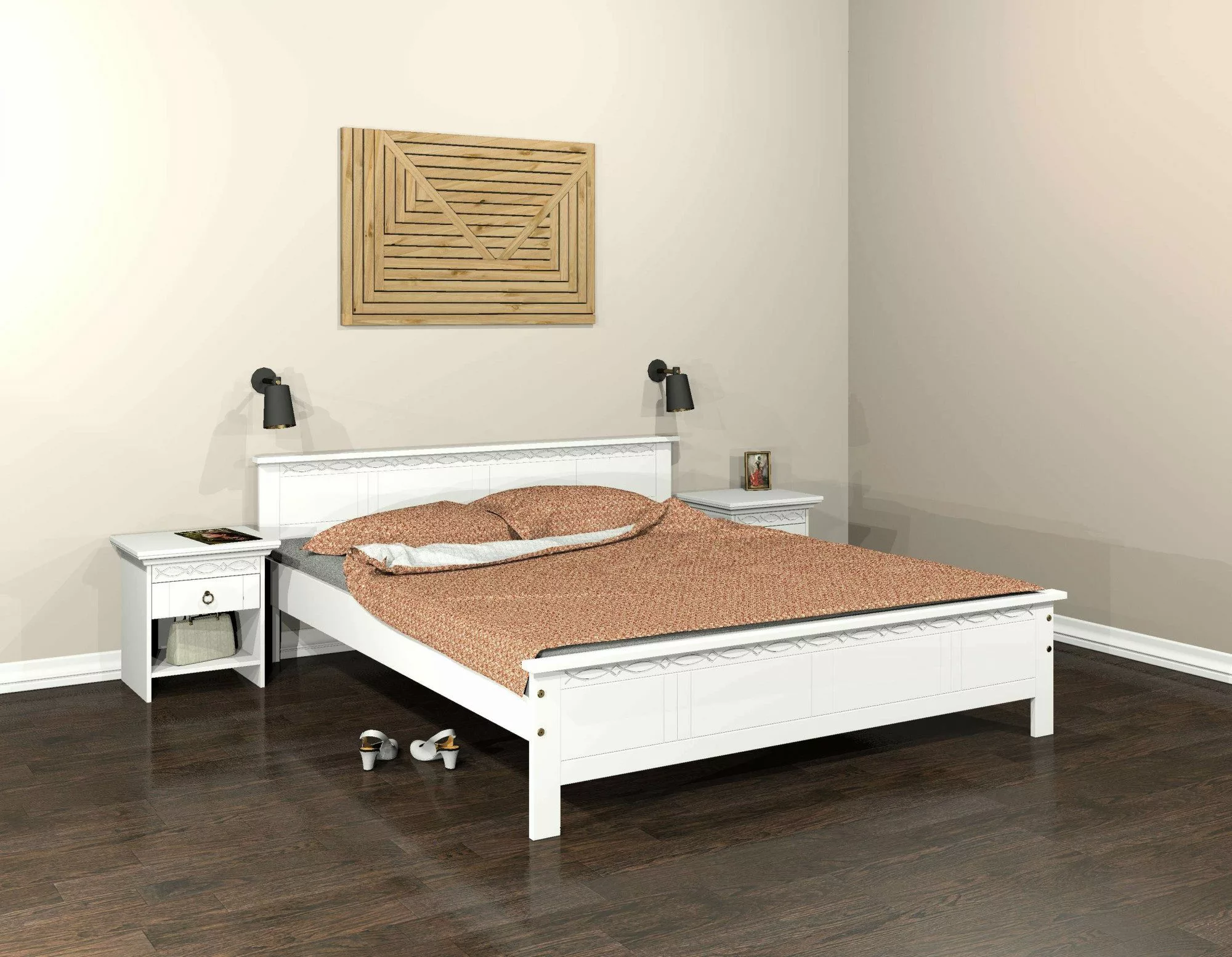 Home affaire Massivholzbett "Indra, TOPSELLER, Landhausstil, edles Design,z günstig online kaufen