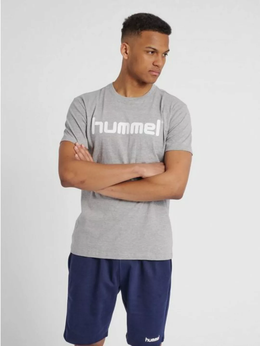 hummel T-Shirt Logo T-Shirt Sport Kurzarm Rundhals Shirt aus Baumwolle HMLG günstig online kaufen