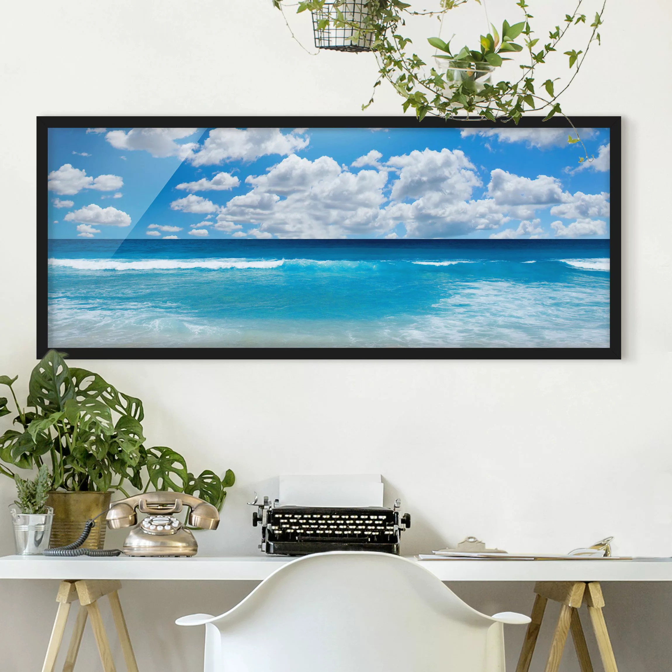 Bild mit Rahmen Strand - Panorama Touch of Paradise günstig online kaufen