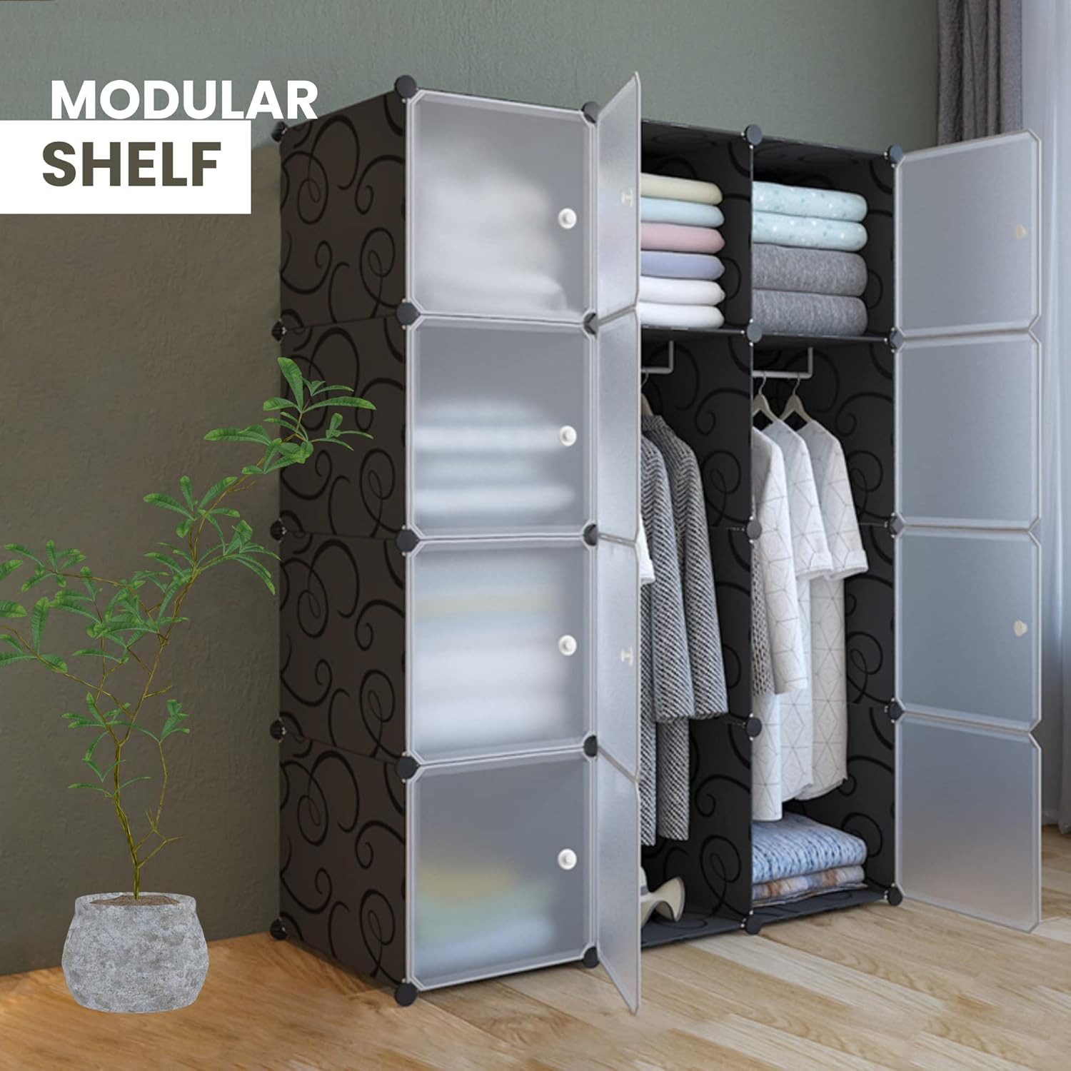 GarveeMore Kleiderschrank DIY Kombischrank Steckregal modularer günstig online kaufen