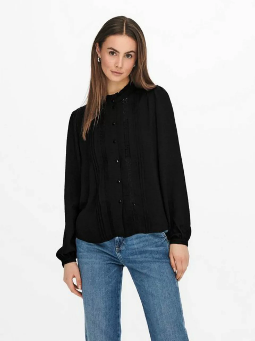 JACQUELINE de YONG Blusenshirt Bluse Spitze Rüschen Langarm voluminöser Arm günstig online kaufen