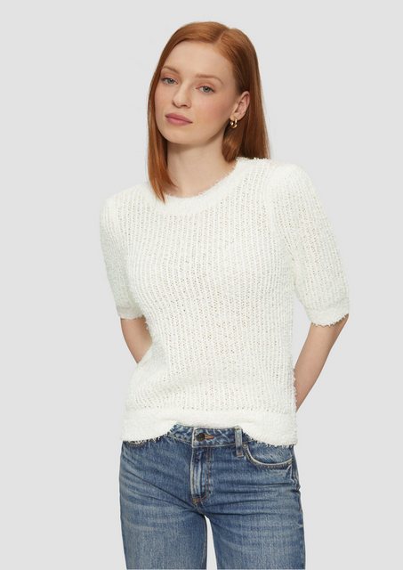 QS Strickpullover Kurzarmpullover aus Effektgarn günstig online kaufen