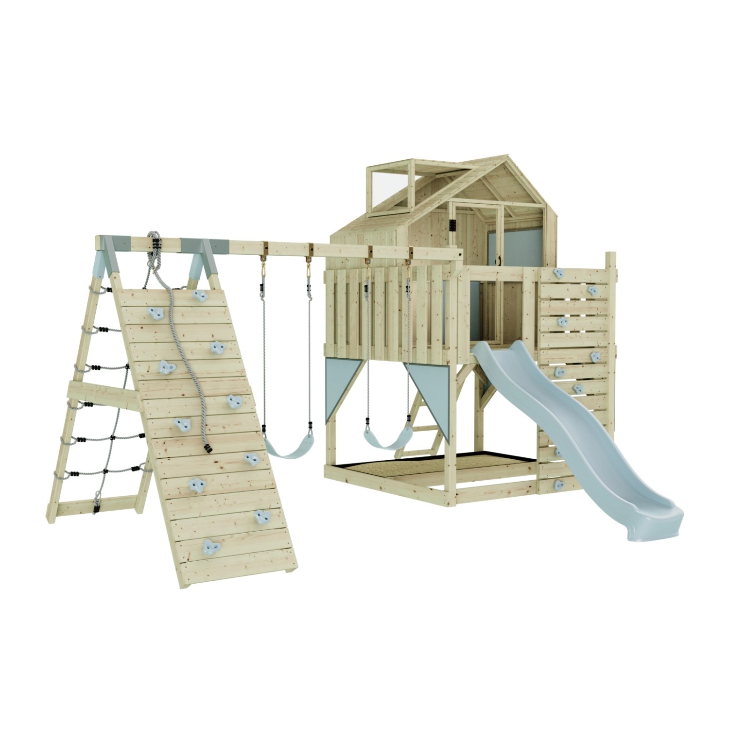 OutdoorToys Spielturm Oscar mit Kinderschaukel Eisblau günstig online kaufen