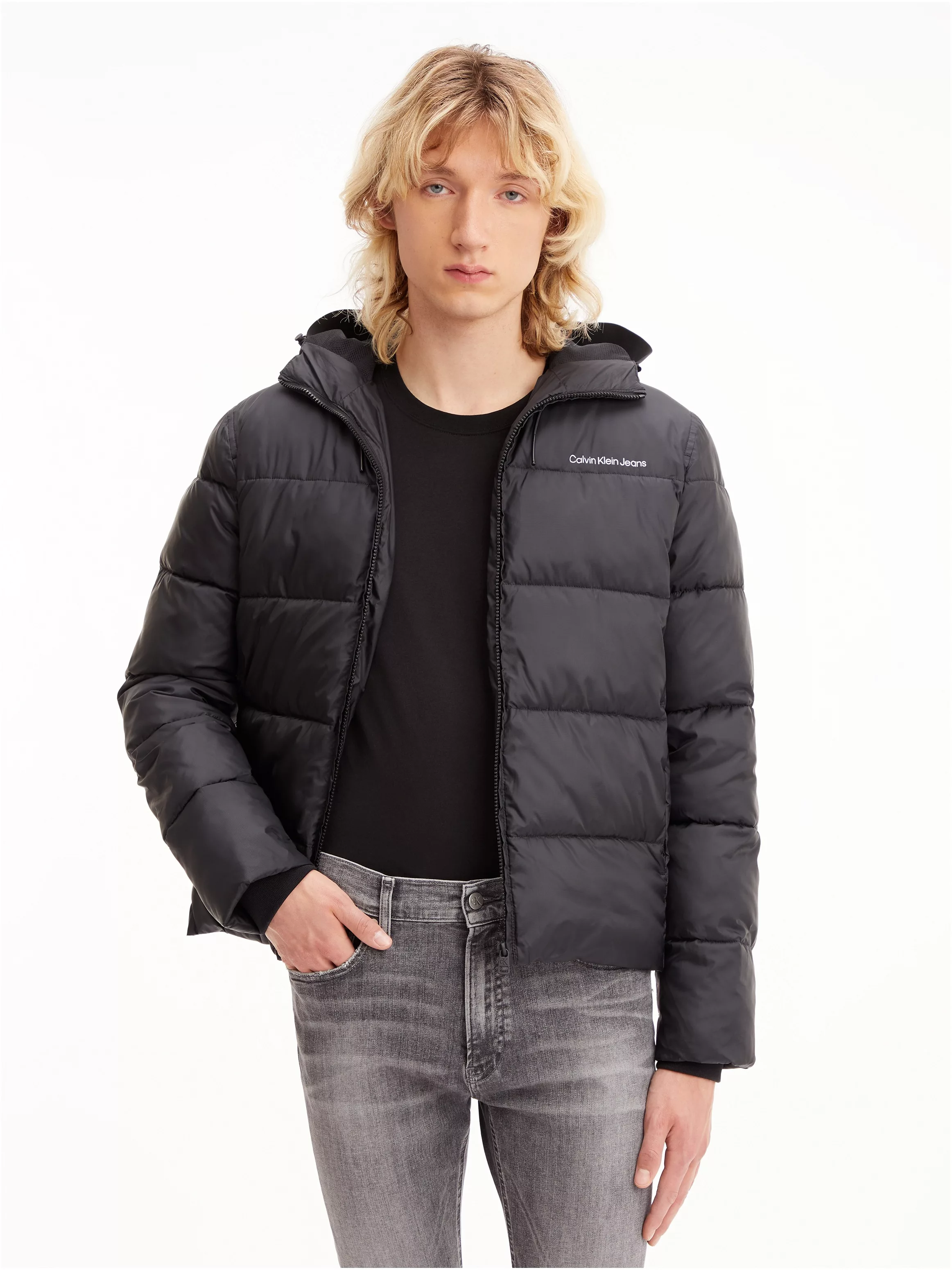 Calvin Klein Jeans Steppjacke "LOGO TAPE LW PADDED JACKET", mit Kapuze günstig online kaufen