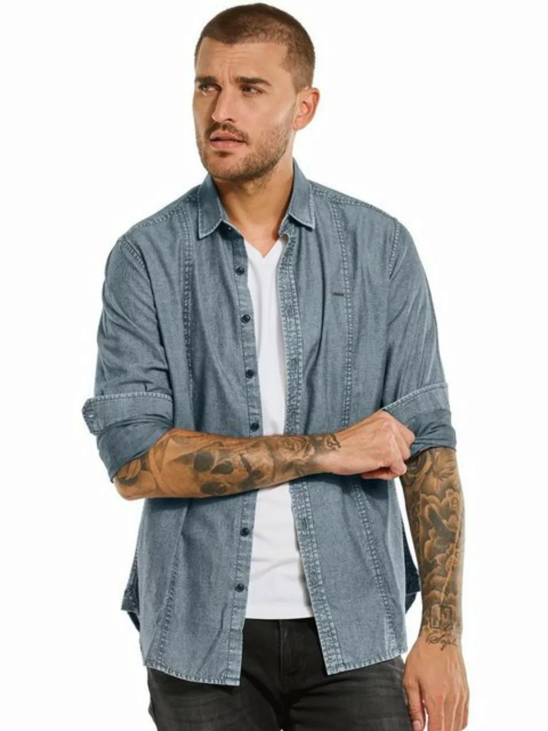 emilio adani Langarmhemd Langarm-Hemd mit Teilungsnähten günstig online kaufen