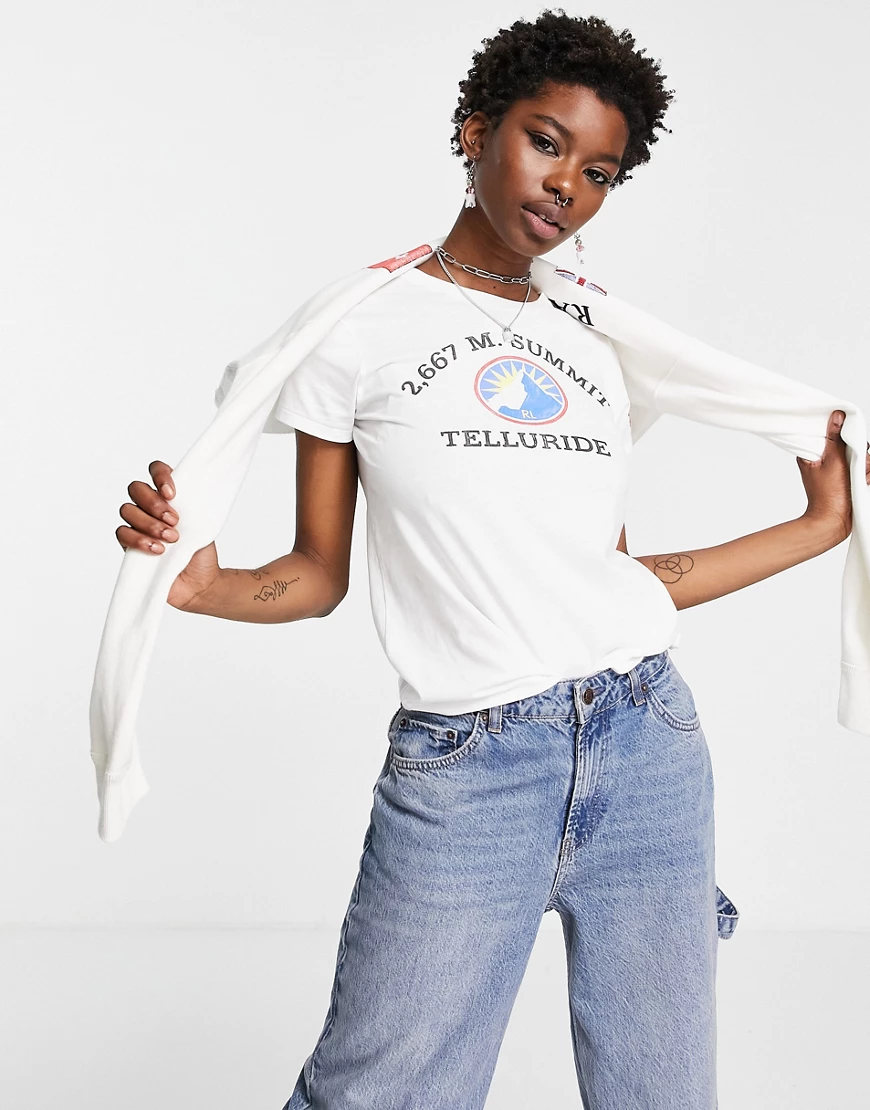 Polo Ralph Lauren – Weißes T-Shirt mit Logografik günstig online kaufen