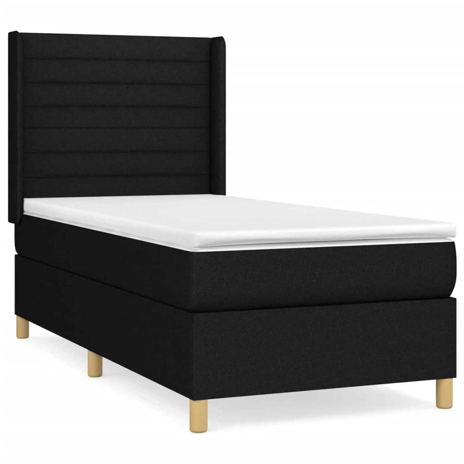 vidaXL Boxspringbett mit Matratze Schwarz 90x200 cm Stoff1380065 günstig online kaufen