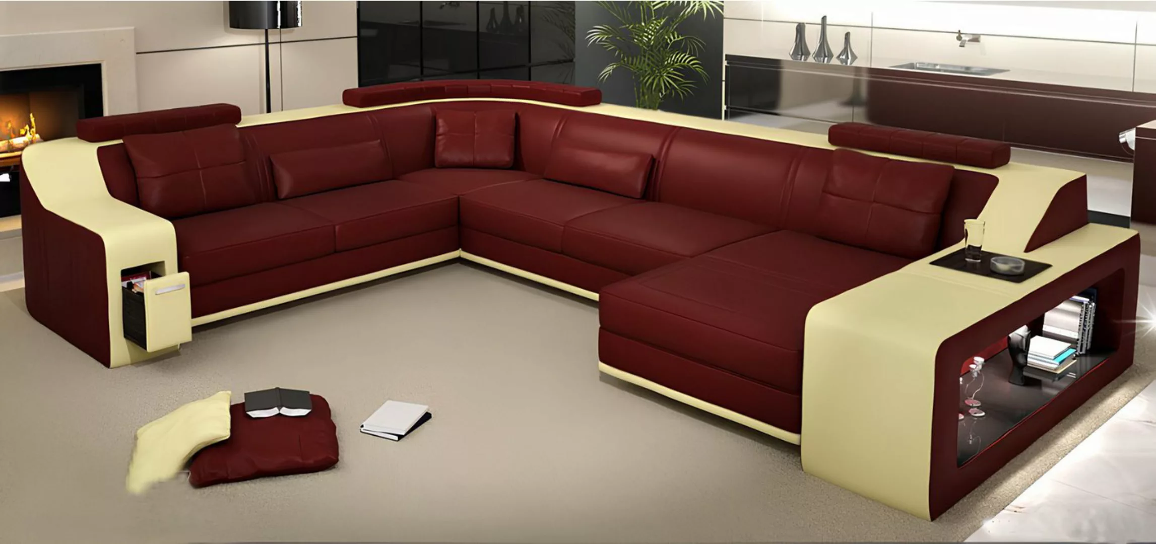 JVmoebel Ecksofa Modern Ecksofa Couch Polster Leder Design Sofa Garnitur Wo günstig online kaufen