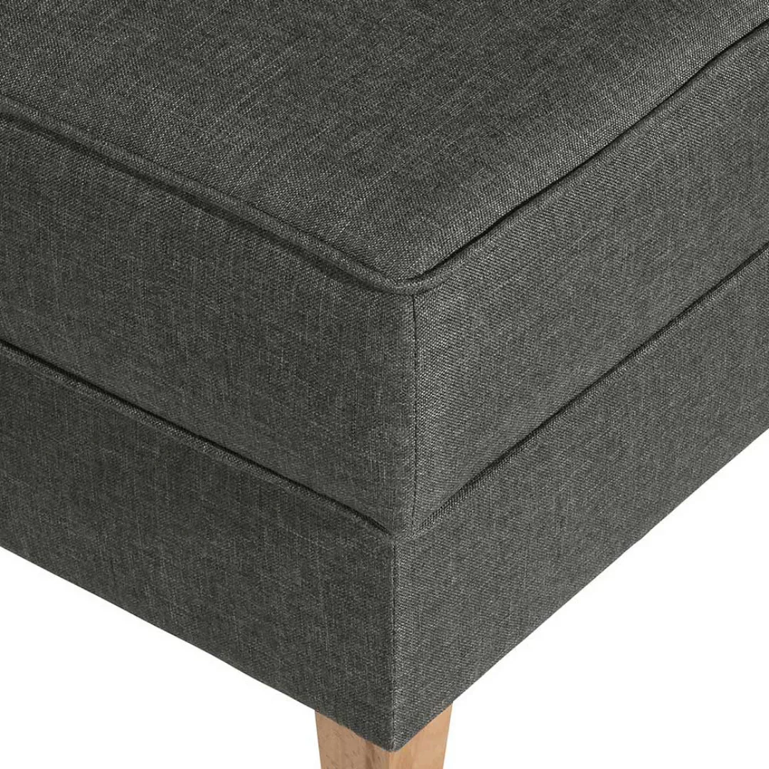 Hocker Anthrazit Landhausstil aus Flachgewebe Buche Massivholz günstig online kaufen