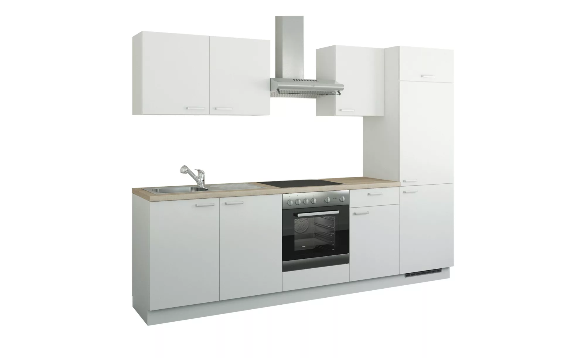 Küchenzeile mit Elektrogeräten - weiß - 270 cm - Küchen > Küchenblöcke mit günstig online kaufen
