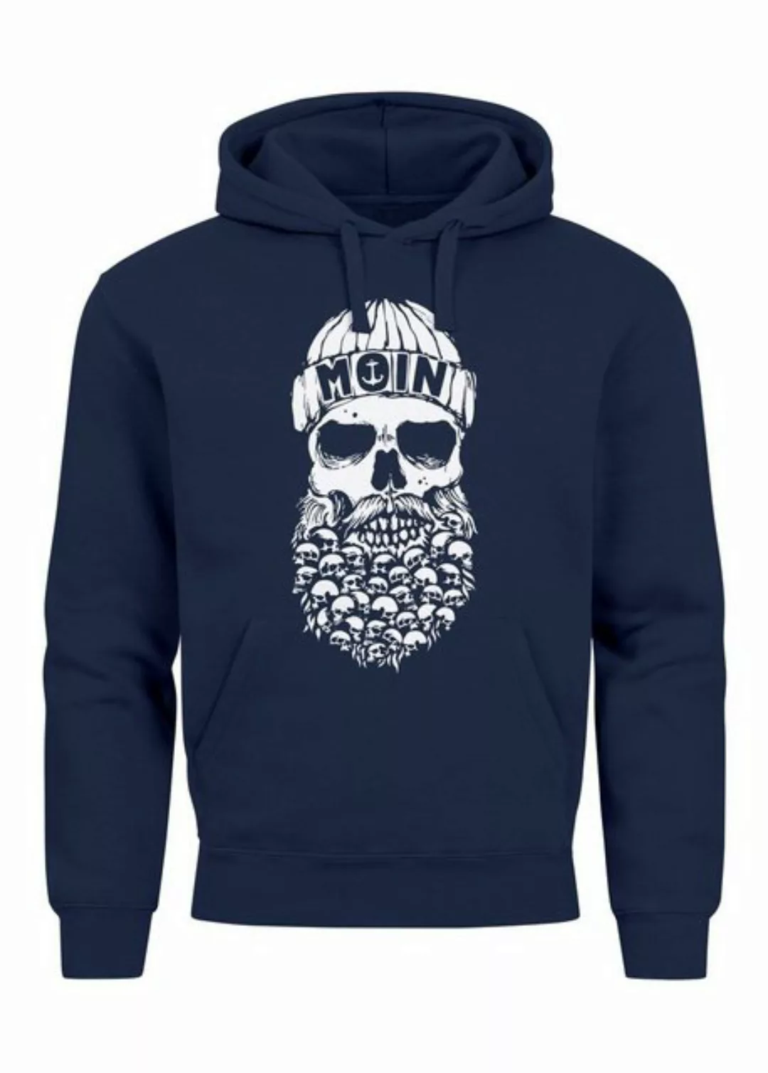 Neverless Hoodie Hoodie Herren Totenkopf Nordisch Moin Hamburg Dialekt Skul günstig online kaufen