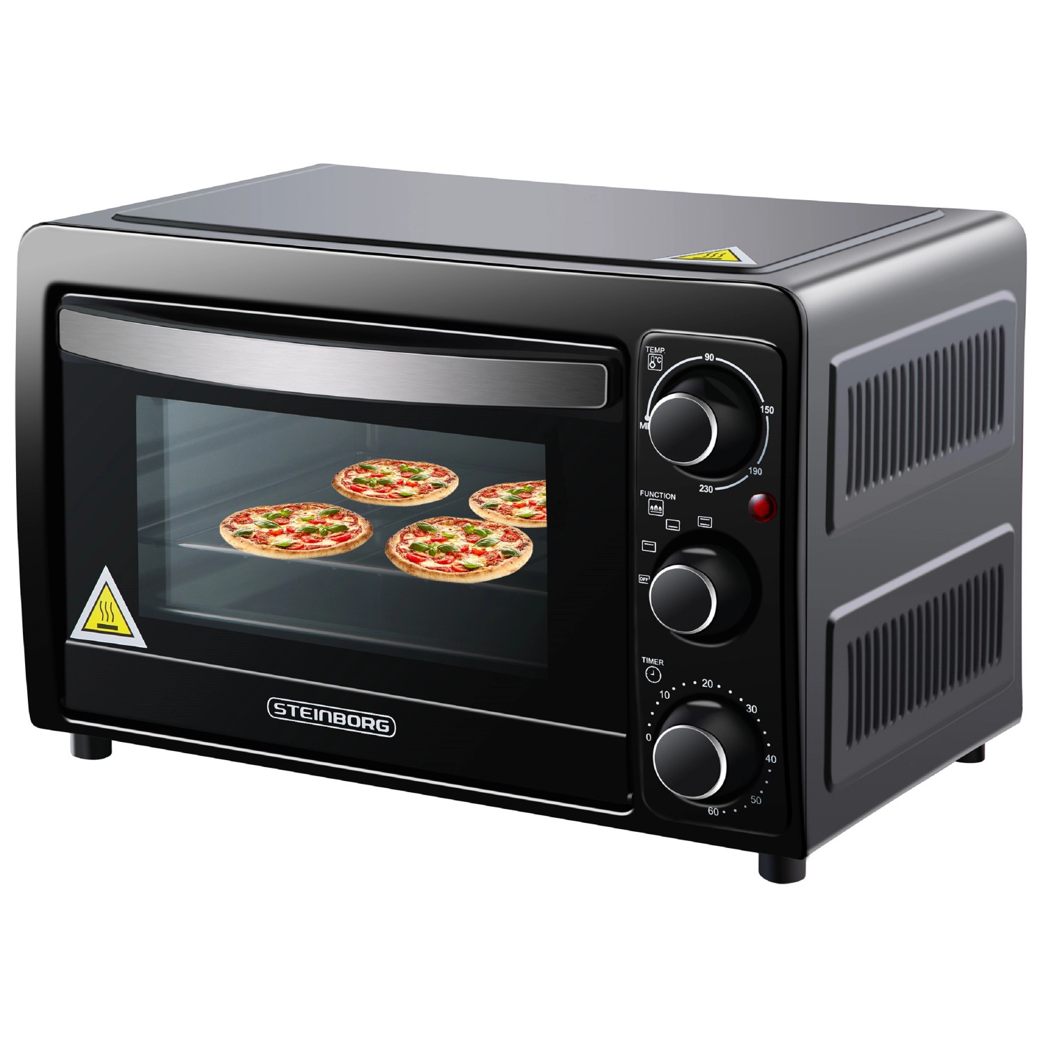 Steinborg SB-3015 Minibackofen 15 Liter 1300 Watt Schwarz günstig online kaufen