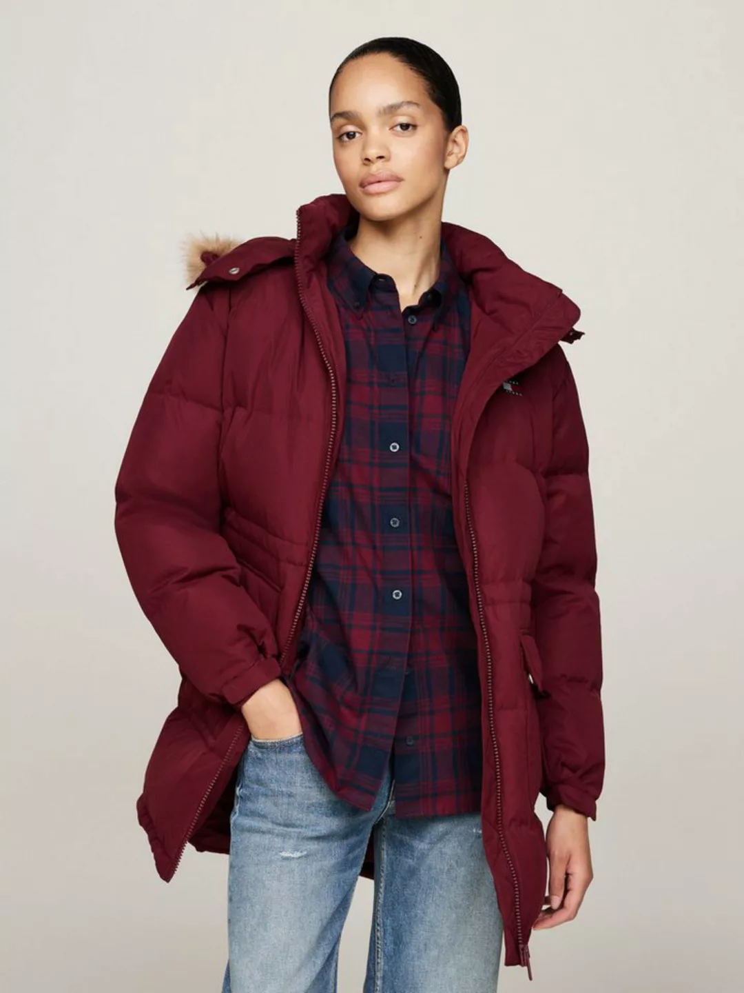 Tommy Jeans Steppjacke TJW MIDI ALASKA FAUX FUR mit Fellimitat günstig online kaufen