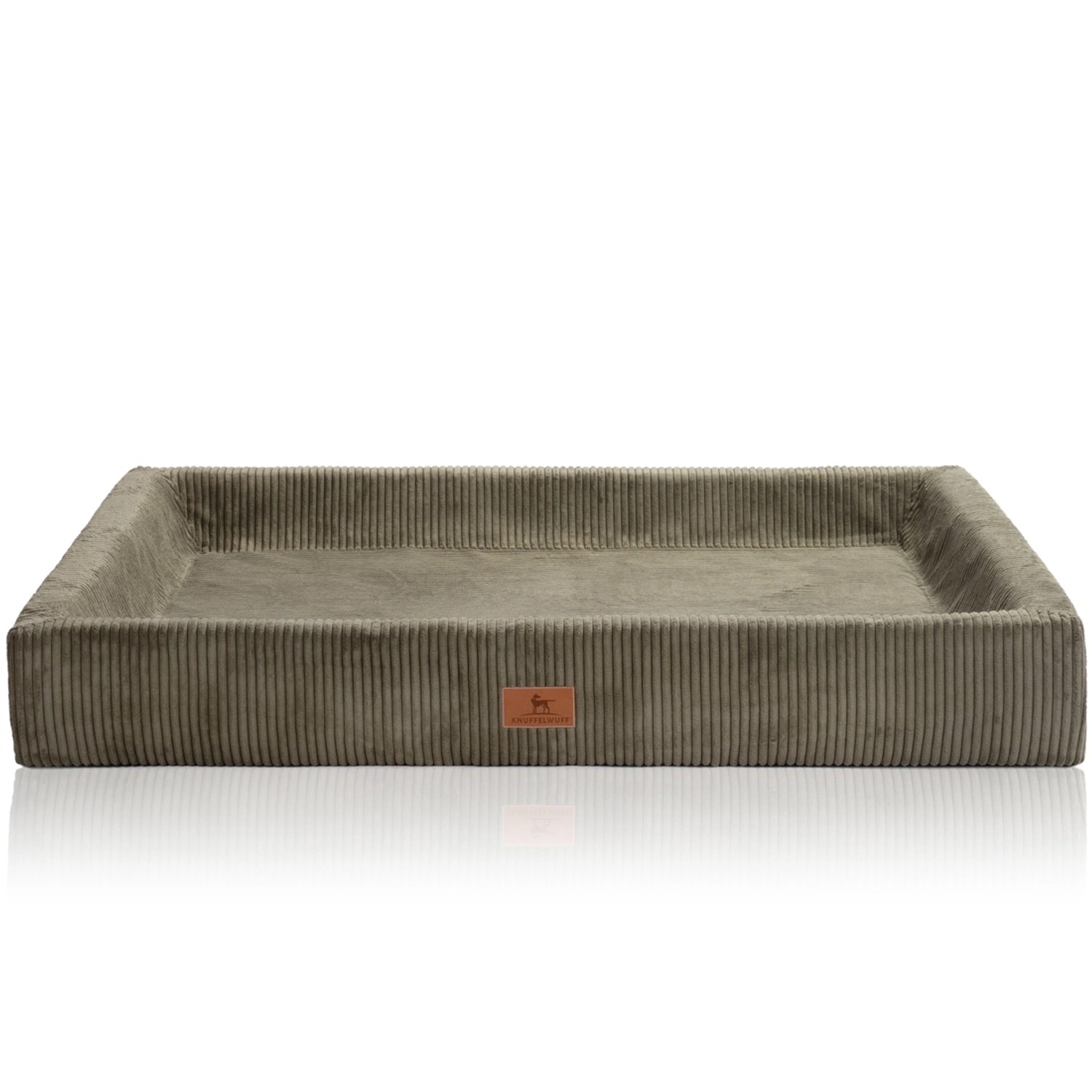 Knuffelwuff Hundebett Santiago Orthopädisch Cord XXL 120 x 100cm Khaki günstig online kaufen