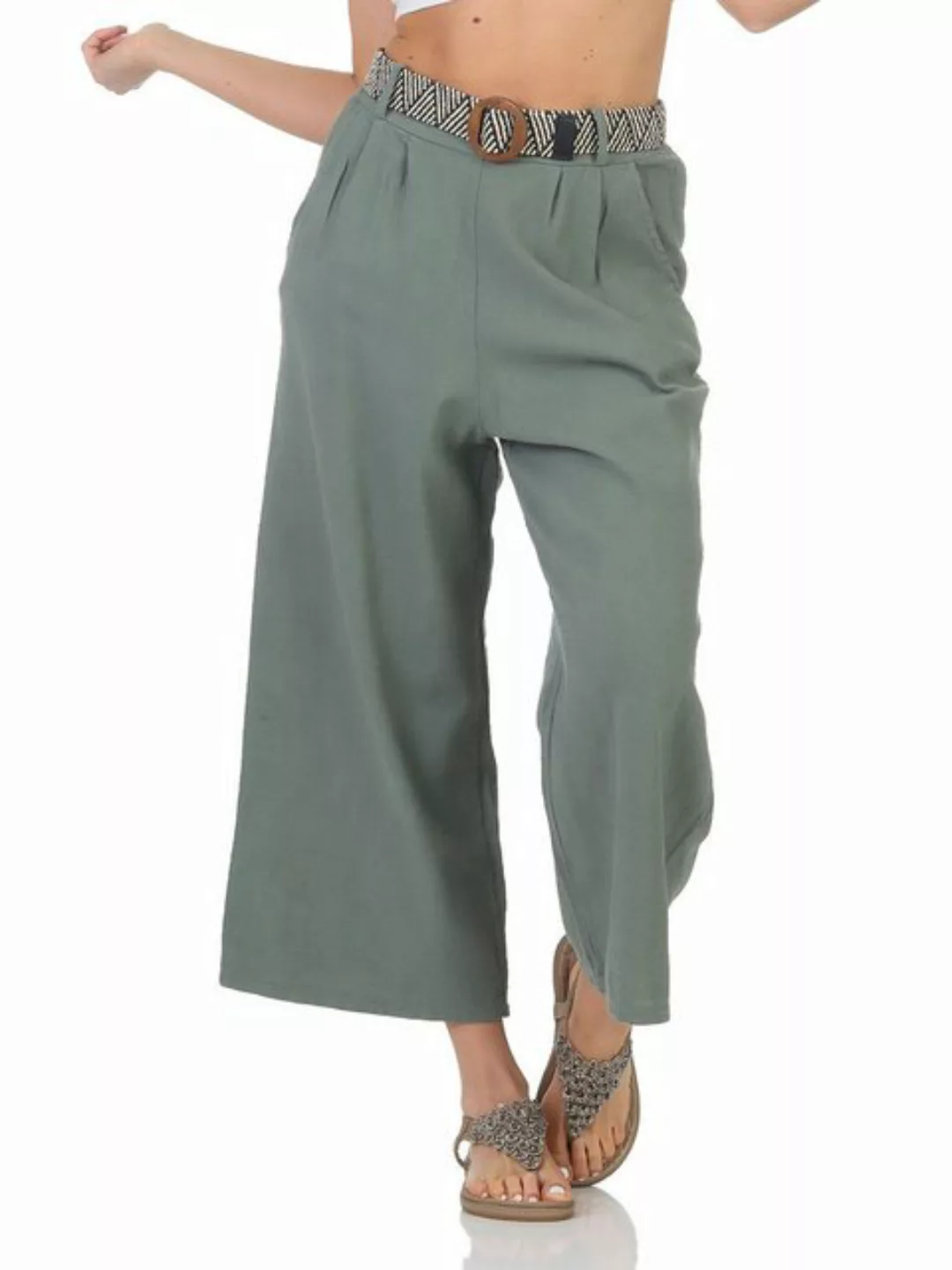 OriginalYou Leinenhose Damen Leinenhose 7/8 Länge Culotte Sommerhose Leinen günstig online kaufen