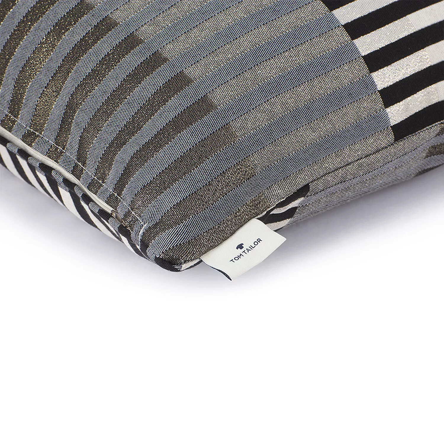 TOM TAILOR HOME Dekokissen »Glamour Stripe«, mit metallischen Effektgarnen, günstig online kaufen