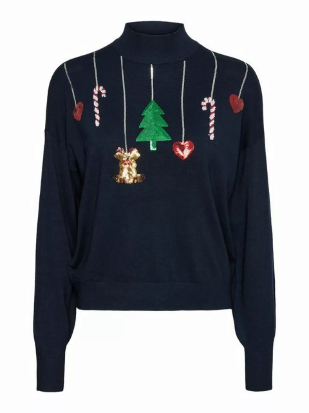 Vero Moda Weihnachtspullover VMQUEENGUARD LS HIGHNCK BLOUSE REP XMAS günstig online kaufen