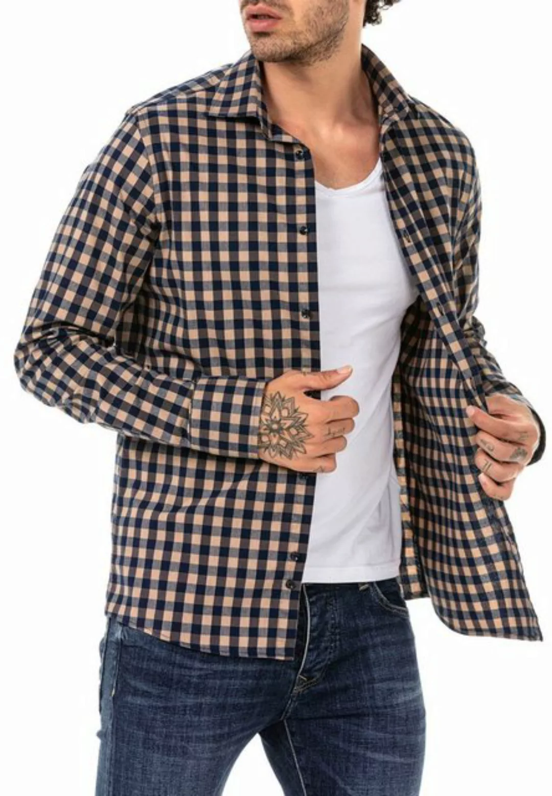 RedBridge Karohemd Casual Plaid Modern Fit Premium Qualität günstig online kaufen