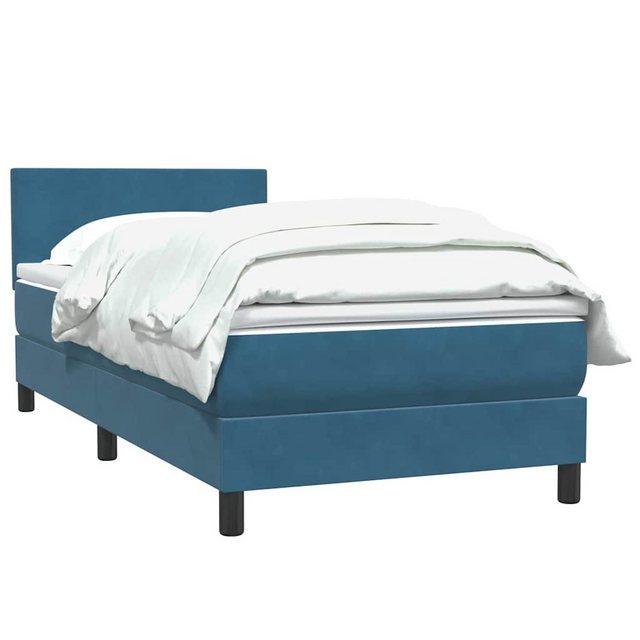 vidaXL Bett Boxspringbett mit Matratze Dunkelblau 90x220 cm Samt günstig online kaufen