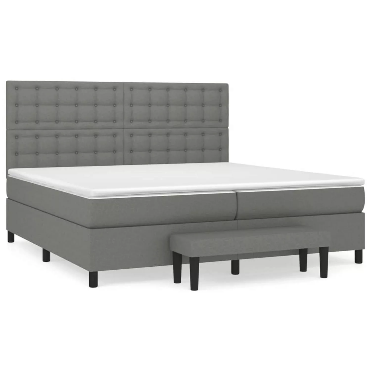 vidaXL Boxspringbett Boxspringbett mit Matratze Dunkelgrau 200x200 cm Stoff günstig online kaufen