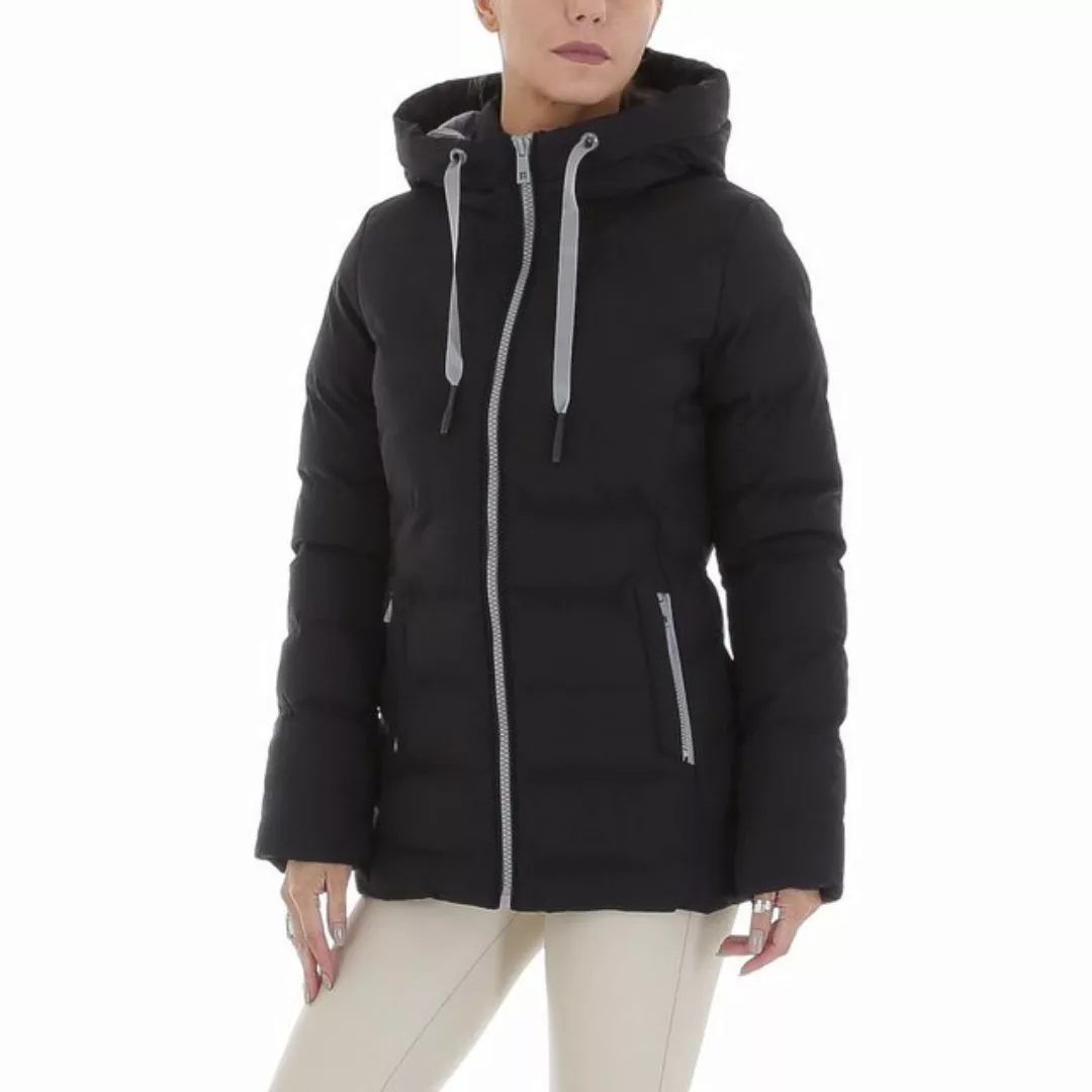 Ital-Design Steppjacke Damen Freizeit Kapuze Gefüttert Winterjacke in Schwa günstig online kaufen