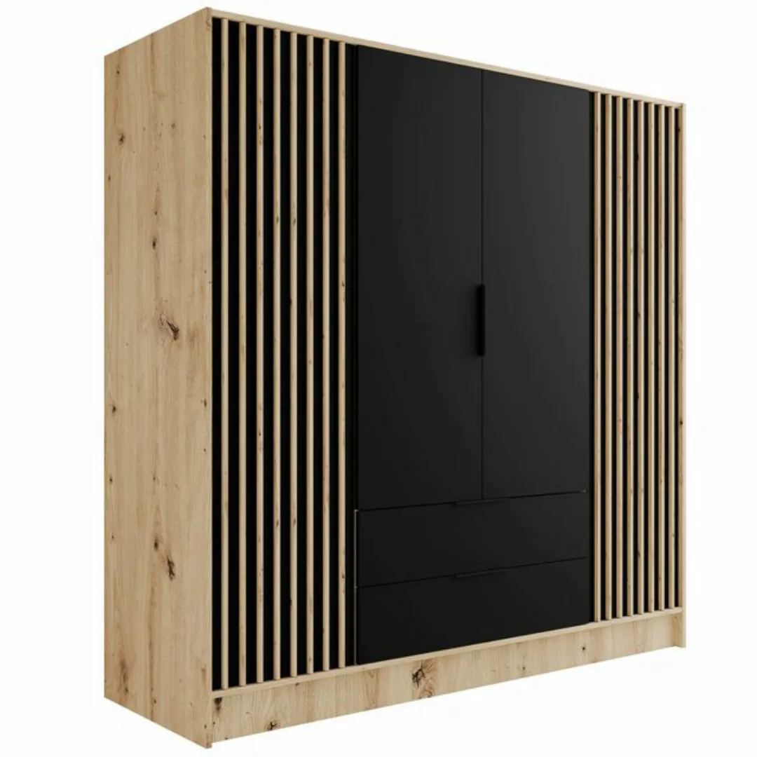 ALTDECOR Drehtürenschrank NELIA (Kleiderschrank Aluminium-Leisten Lamelle) günstig online kaufen