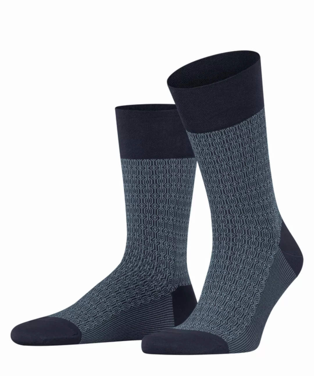 FALKE Sensitive Quiet Vision Herren Socken, 45-46, Blau, Geometrisch, Baumw günstig online kaufen
