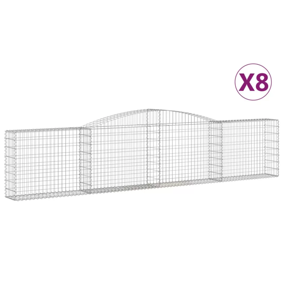 Vidaxl Gabionen Mit Hochbogen 8 Stk. 400x30x80/100cm Verzinktes Eisen günstig online kaufen