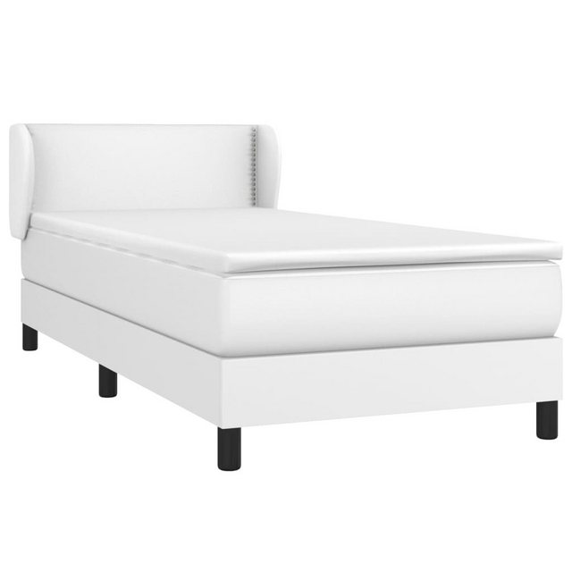 vidaXL Bett Boxspringbett mit Matratze Weiß 90x200 cm Kunstleder günstig online kaufen