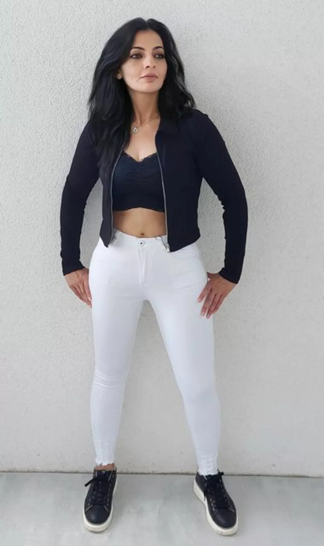 HELLO MISS High-waist-Jeans High-waist Skinny Jeans mit Distressed an Knöch günstig online kaufen