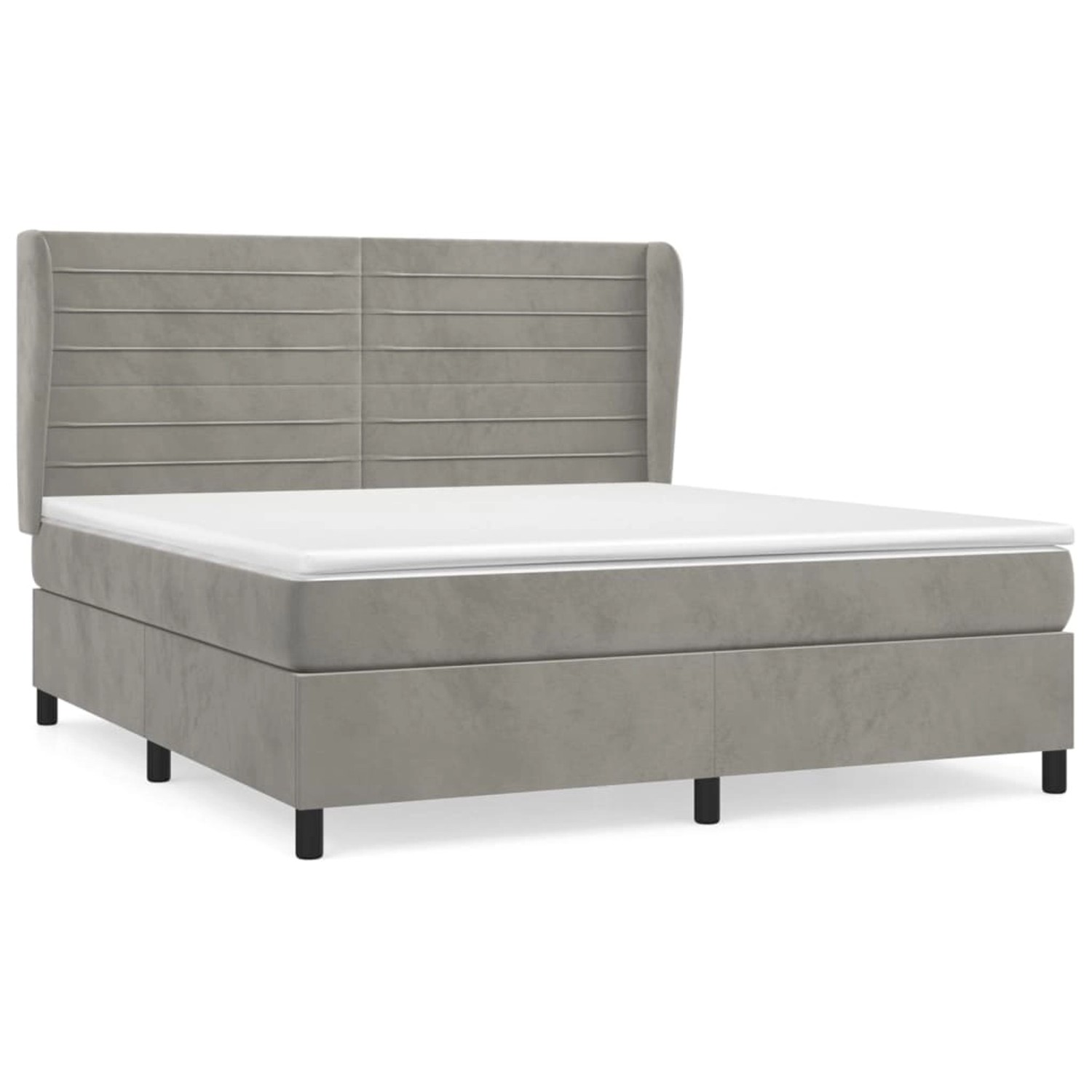 vidaXL Boxspringbett mit Matratze Hellgrau 180x200 cm Samt1536569 günstig online kaufen