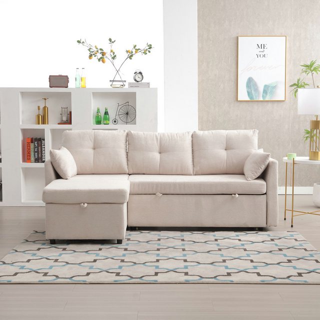 MODFU Sofa Modulares Ecksofa L-förmiges modulares Sofa, mit umkehrbarer Cha günstig online kaufen