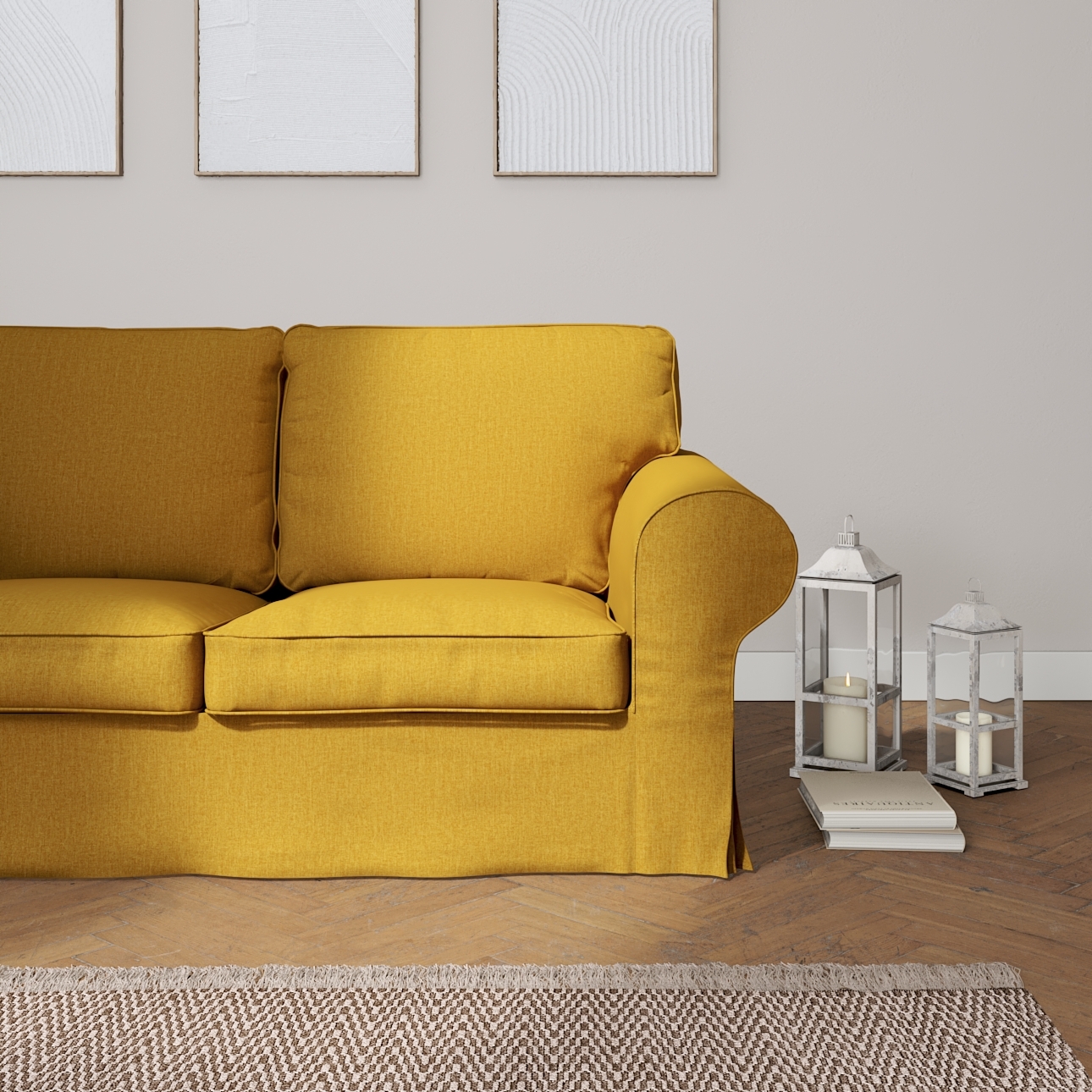 Bezug für Ektorp 2-Sitzer Sofa nicht ausklappbar, senfgelb, Sofabezug für günstig online kaufen